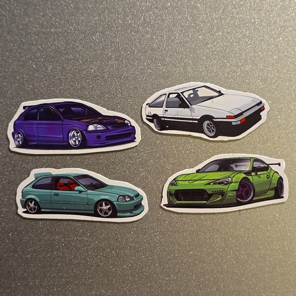 Mini Car Magnets Custom Handmade AE86 Honda BRZ Set of 4 - Picture 1 of 6